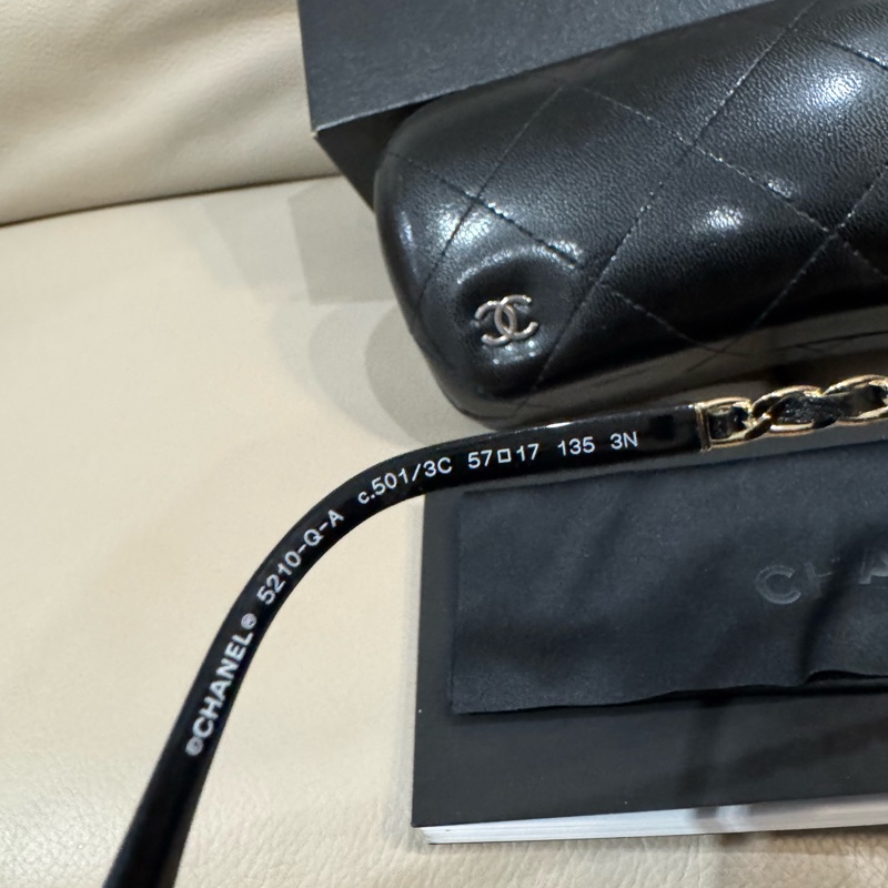 Chanel 香奈兒 經典鏈條款黑色墨鏡/98新美品-3