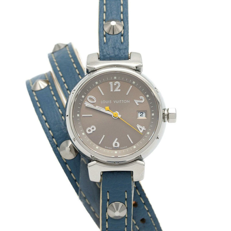 路易威登 Tambour 三重線圈 Q1212 SS 石英腕錶-0