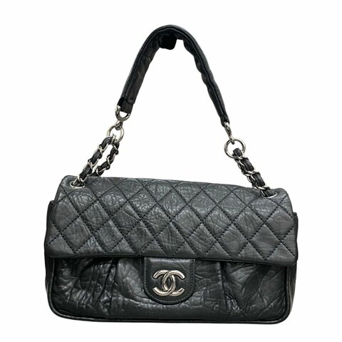CHANEL 香奈兒 Lady Braid Flap Bag 手提包 皮革 黑色 銀釦