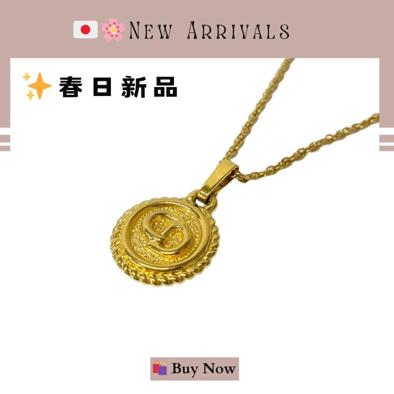 🛍️🎁 26 🔥 5月新品【預訂】💖 🔥💖 ✨Christian Dior CD 金色圓牌頸鏈 DIOR NECKLACE-0