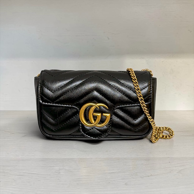 莉亞精品♡ Gucci Super mini 黑金 二手美包-0