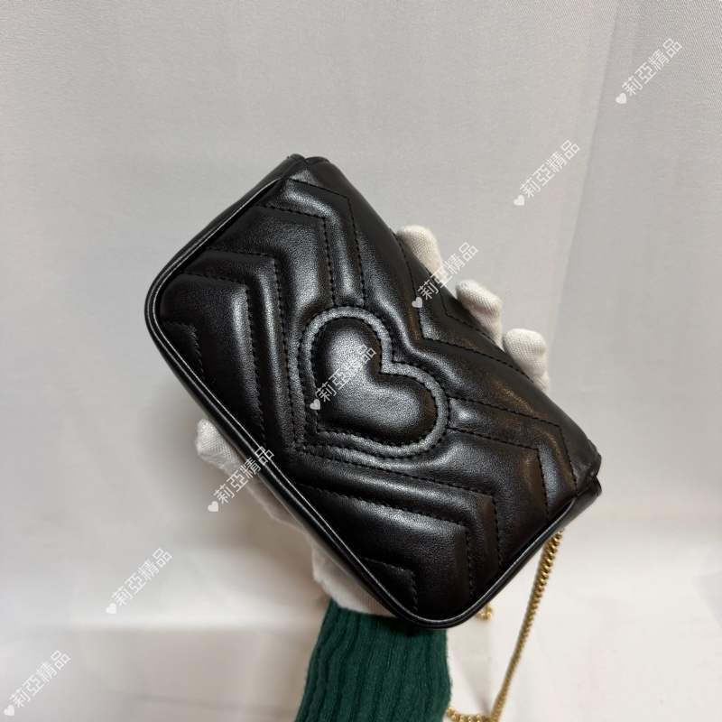 莉亞精品♡ Gucci Super mini 黑金 二手美包-3