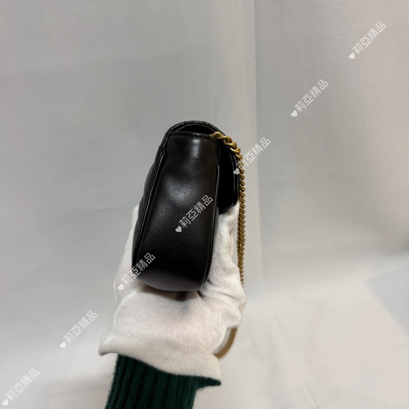 莉亞精品♡ Gucci Super mini 黑金 二手美包-6