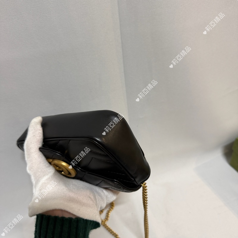 莉亞精品♡ Gucci Super mini 黑金 二手美包-9