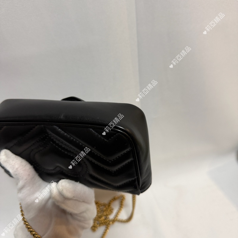 莉亞精品♡ Gucci Super mini 黑金 二手美包-11