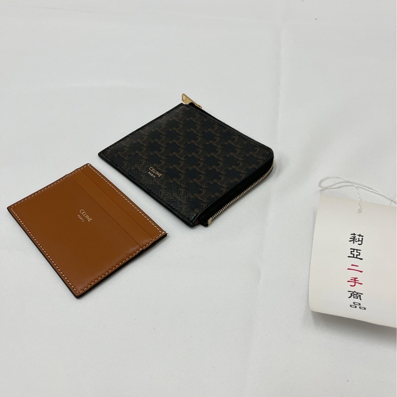 莉亞精品♡ Celine 拉鏈卡包 二手-9