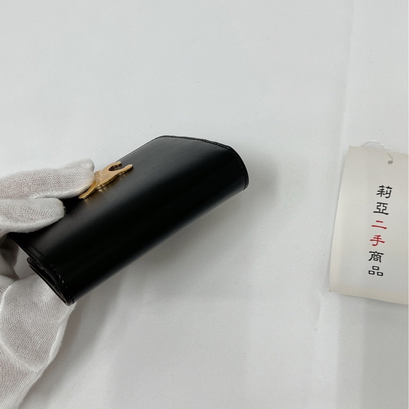 莉亞精品♡ Celine凱旋門對開內零錢短夾 二手-10