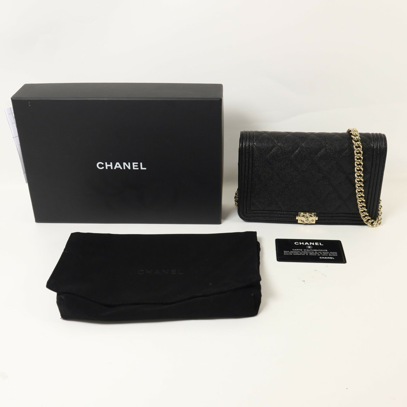 CHANEL 牛皮皮革LeBoy Wallet On Chain鏈帶肩背袋-10
