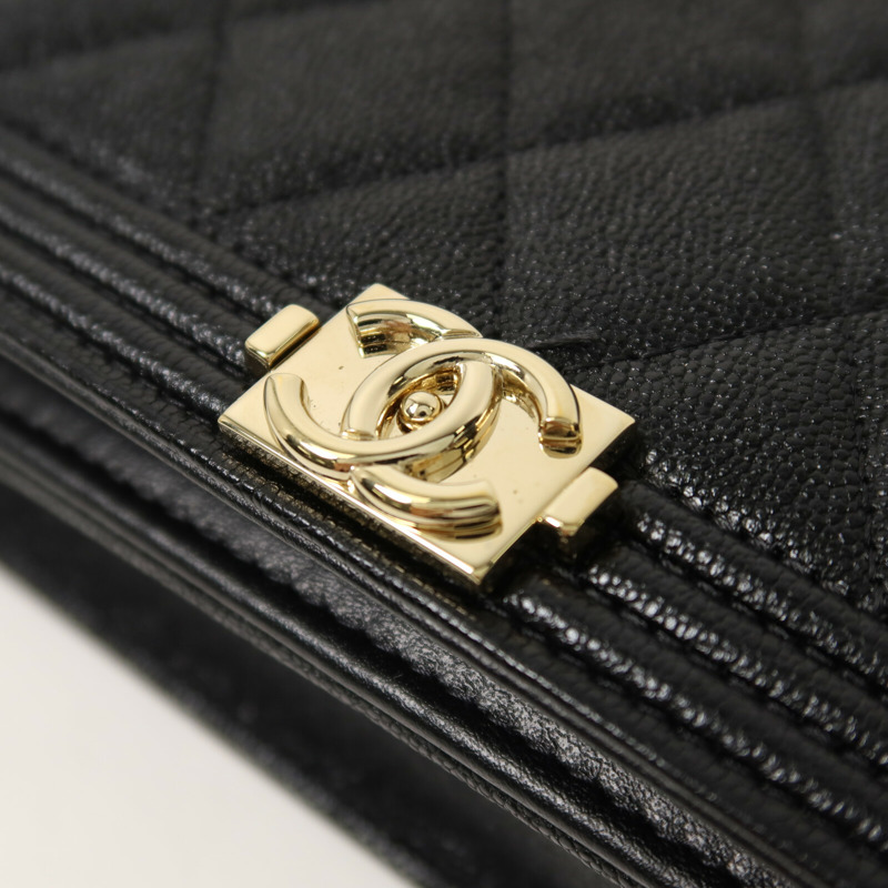 CHANEL 牛皮皮革LeBoy Wallet On Chain鏈帶肩背袋-11