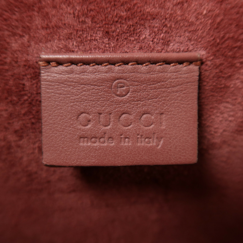 GUCCI 塗層帆布/麂皮皮革Dionysus鏈帶肩背袋-6