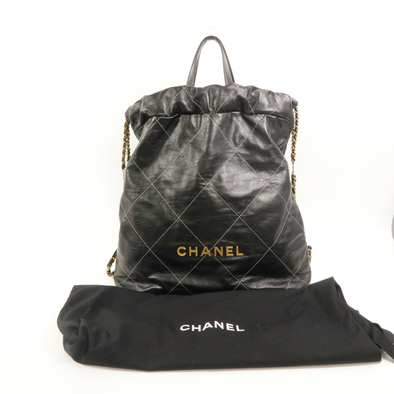 CHANEL 牛皮皮革Chanel 22 Backpack背包-8