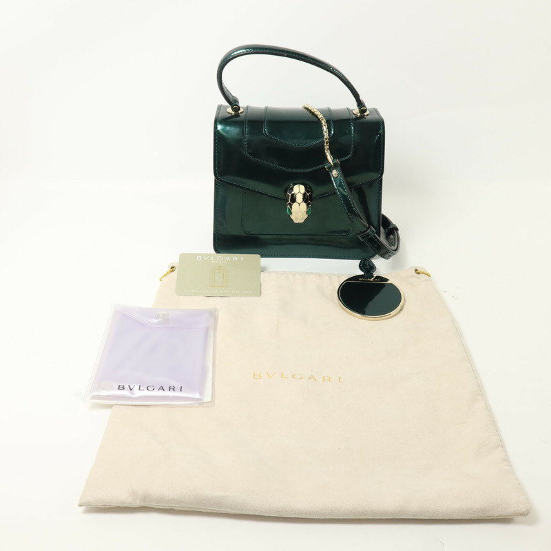 BVLGARI 漆皮皮革Serpenti Forever鏈帶手挽肩背兩用袋-10