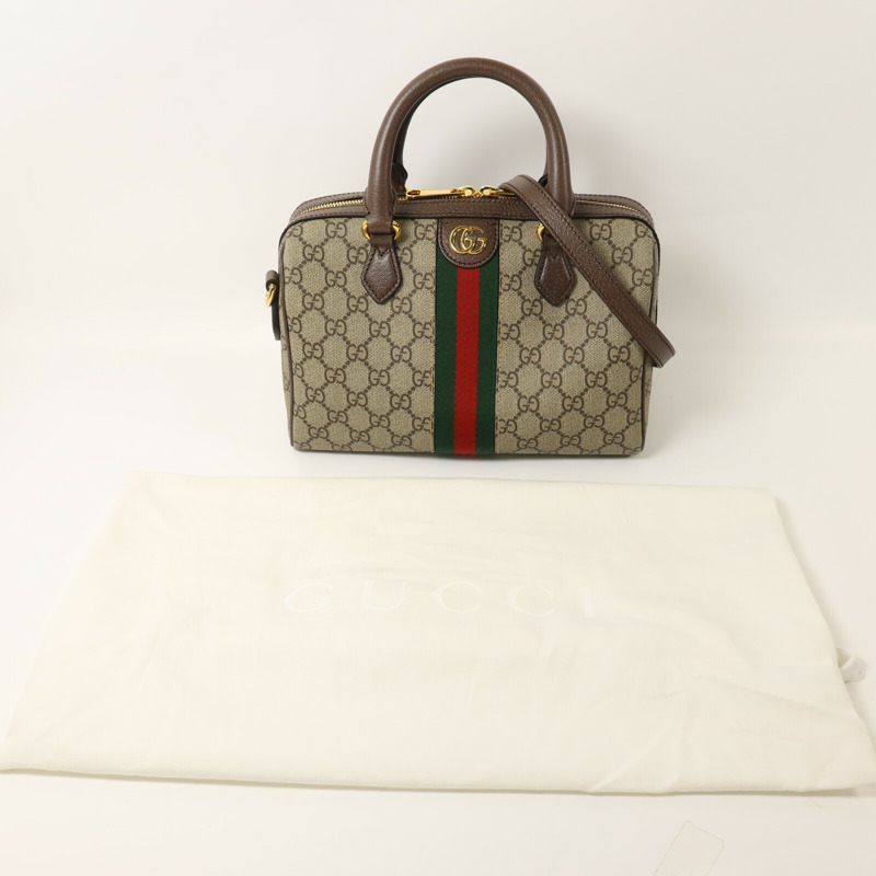 GUCCI 塗層帆布Ophidia GG手挽肩背兩用袋-9