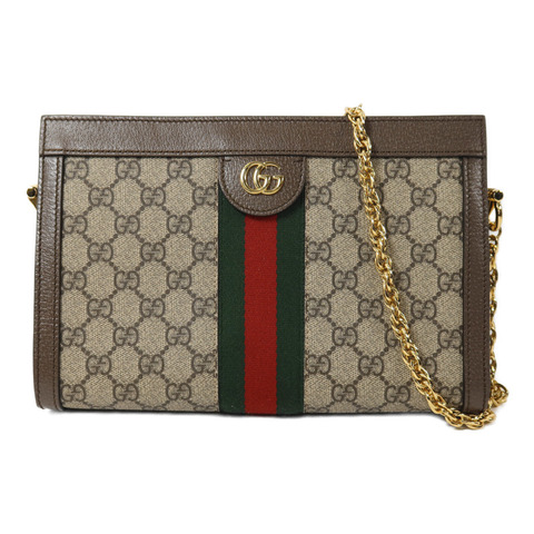 GUCCI 塗層帆布Ophidia GG鏈帶肩背袋