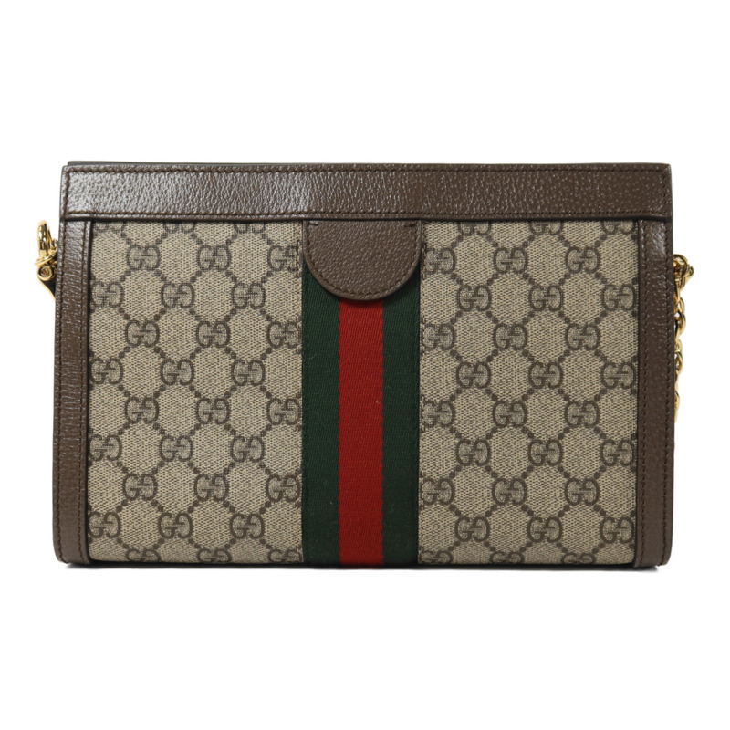 GUCCI 塗層帆布Ophidia GG鏈帶肩背袋-1