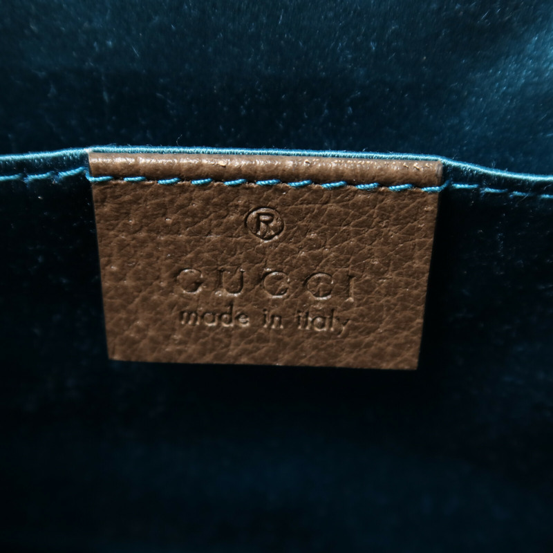 GUCCI 塗層帆布Ophidia GG鏈帶肩背袋-5