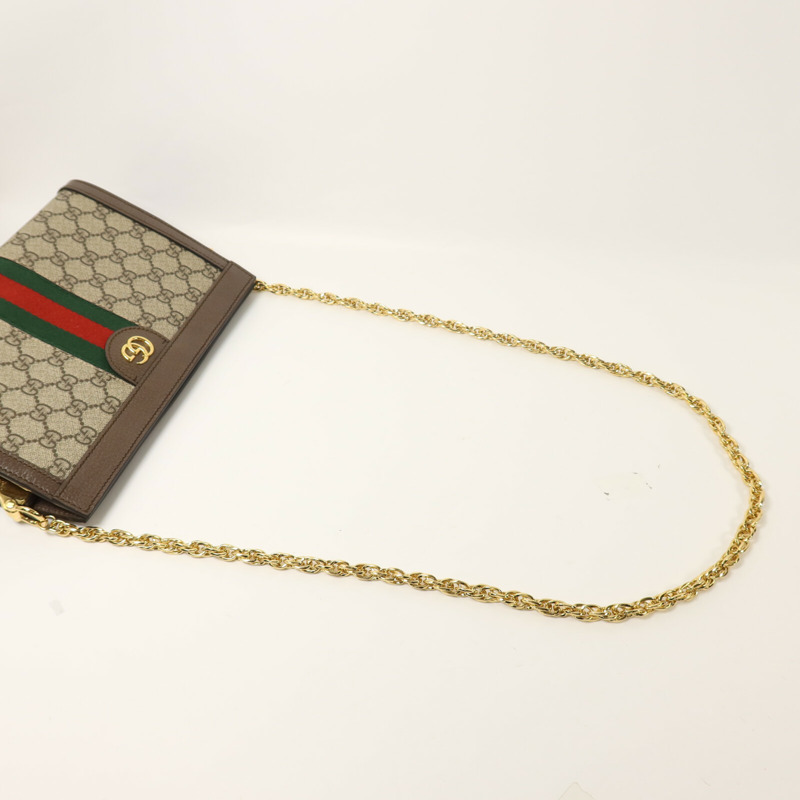 GUCCI 塗層帆布Ophidia GG鏈帶肩背袋-8