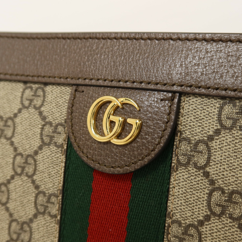 GUCCI 塗層帆布Ophidia GG鏈帶肩背袋-10