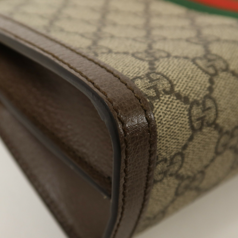 GUCCI 塗層帆布Ophidia GG鏈帶肩背袋-12