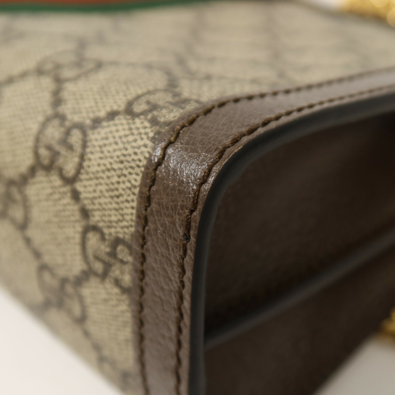 GUCCI 塗層帆布Ophidia GG鏈帶肩背袋-13