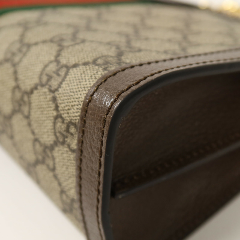 GUCCI 塗層帆布Ophidia GG鏈帶肩背袋-15