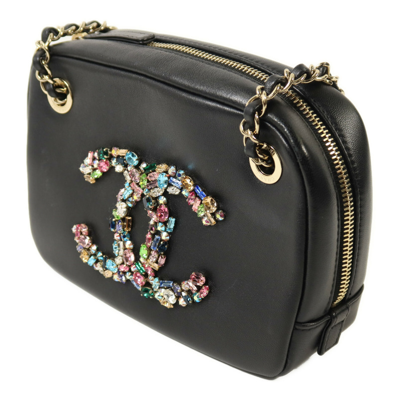 CHANEL 羊皮皮革Chain Shoulder鏈帶肩背袋-2