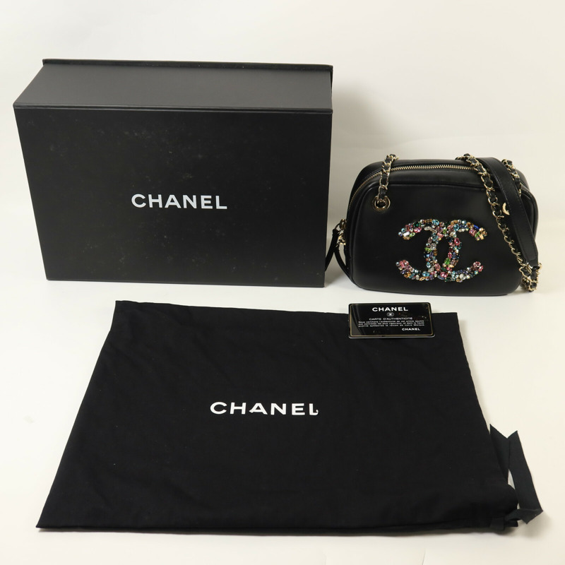 CHANEL 羊皮皮革Chain Shoulder鏈帶肩背袋-9
