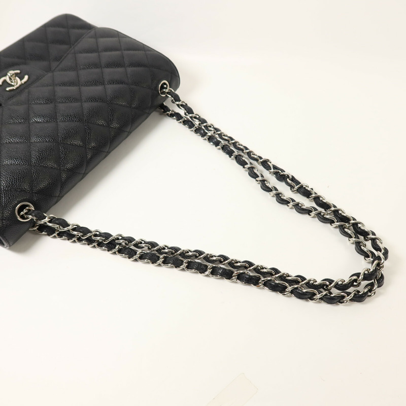 CHANEL 牛皮皮革Large Classic鏈帶肩背袋-7