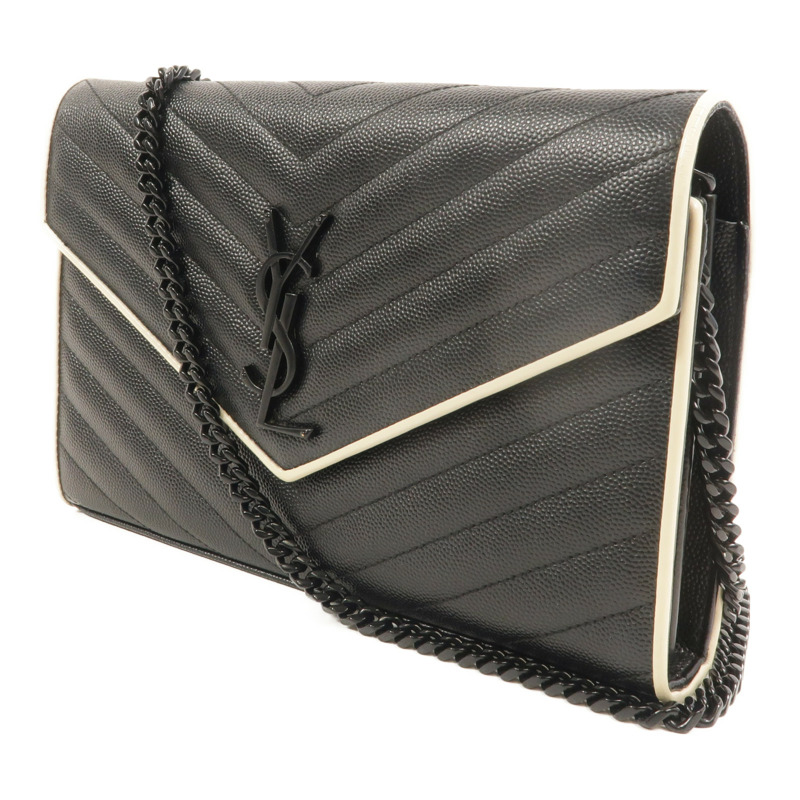 SAINT LAURENT 牛皮皮革Cassandre Chain Wallet肩背袋-2