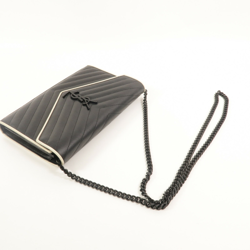 SAINT LAURENT 牛皮皮革Cassandre Chain Wallet肩背袋-8
