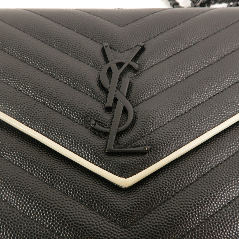SAINT LAURENT 牛皮皮革Cassandre Chain Wallet肩背袋-9