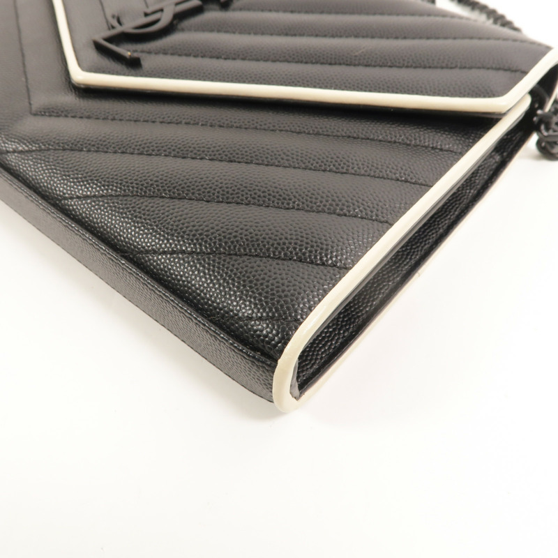 SAINT LAURENT 牛皮皮革Cassandre Chain Wallet肩背袋-10