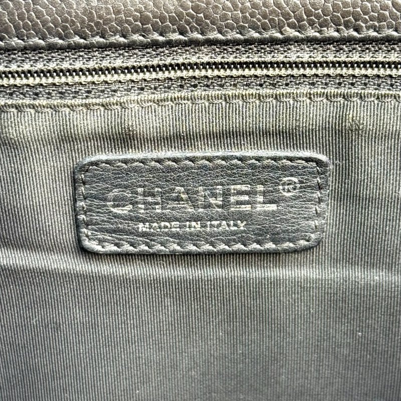 Chanel GST 手袋 黑色 菱格紋 牛皮 中號 銀鏈-6