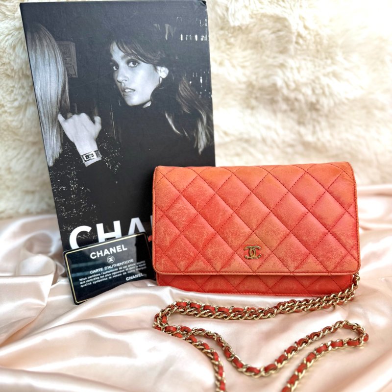Chanel Woc 紅色 羊皮 22開-0