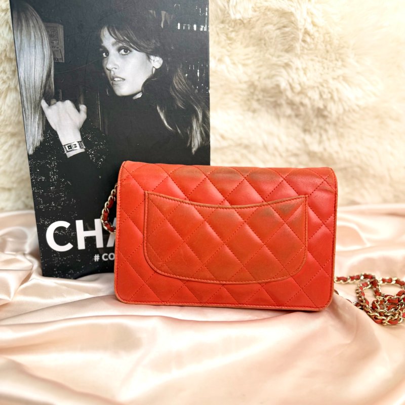 Chanel Woc 紅色 羊皮 22開-1