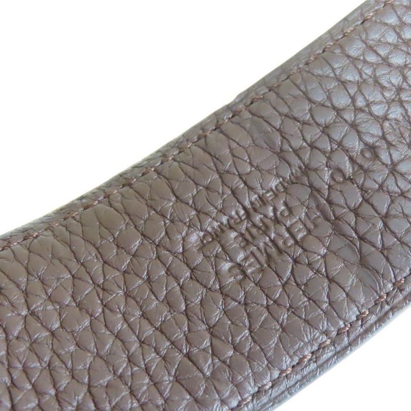 【巴黎站二手名牌專賣店】＊現貨＊HERMES 愛馬仕 真品＊D刻 經典黑咖雙面用銀釦皮帶 90CM-1