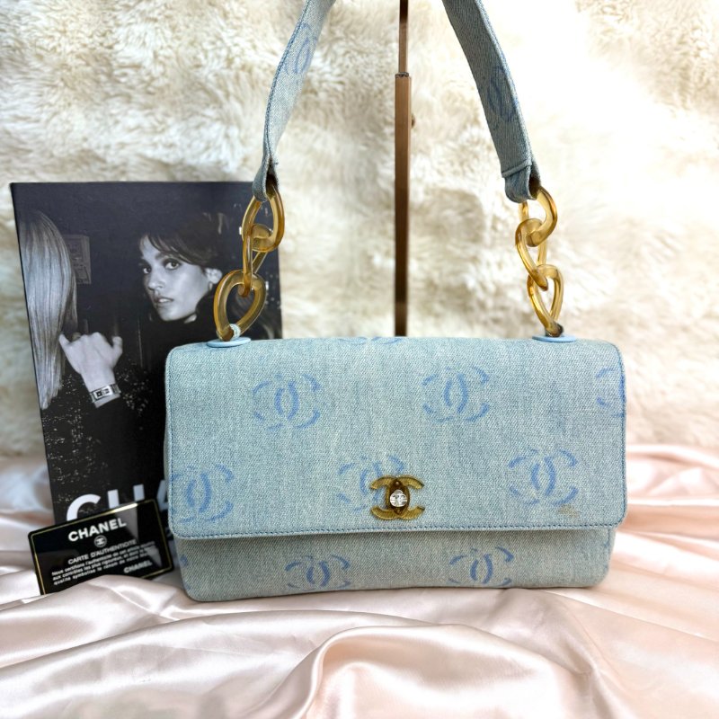 Chanel Timeless 牛仔布 翻盖-0