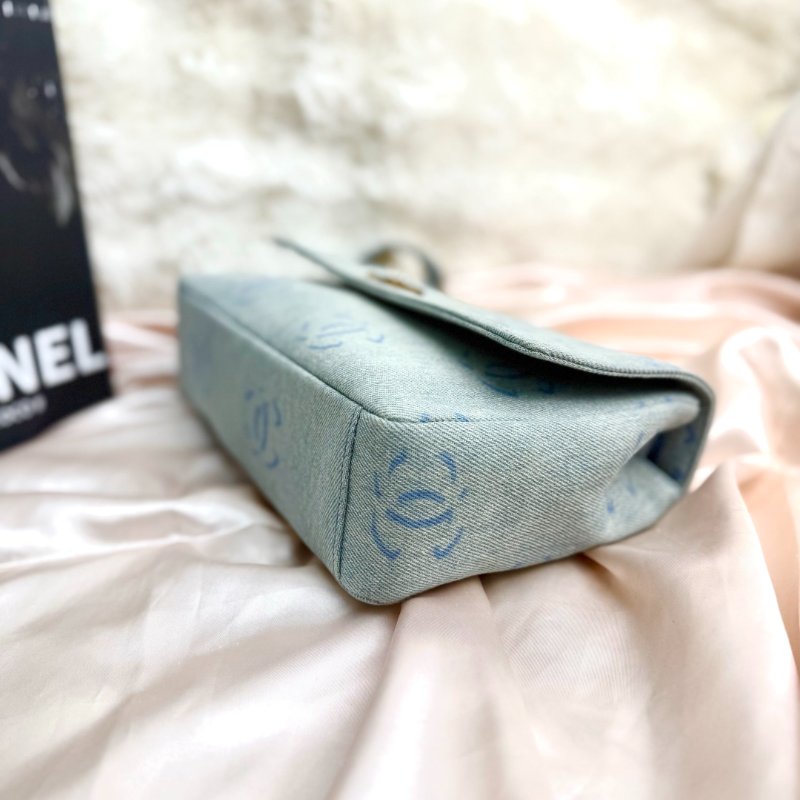 Chanel Timeless 牛仔布 翻盖-4