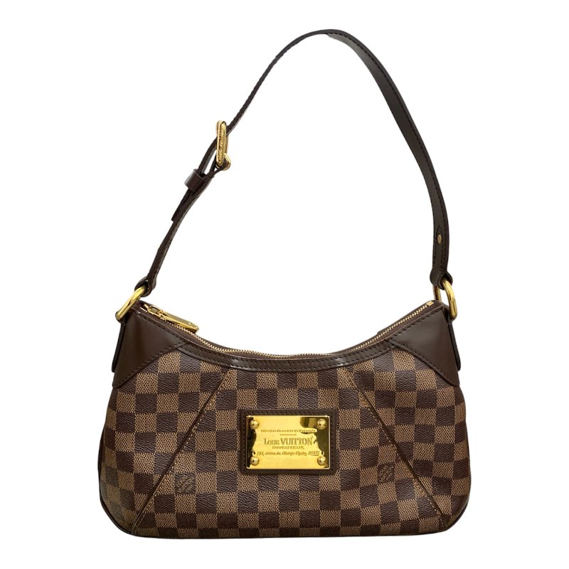 LOUIS VUITTON 路易威登  側背包 Thames PM 棕色棋盤格 帆布 PVC 金釦-0