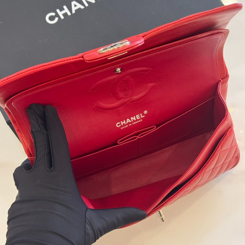 *SHIHNA名牌精品* Chanel Coco 紅色羊皮銀釦 CF25口蓋包-7