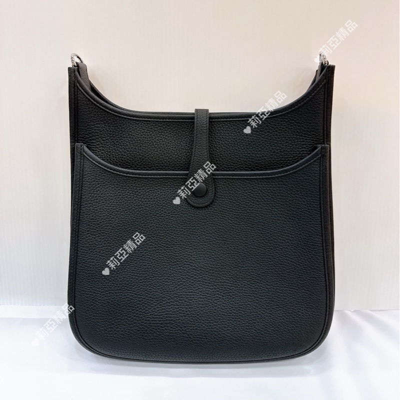 莉亞精品♡Hermes Evelyn 29 黑銀 K刻 TC皮 二手-2