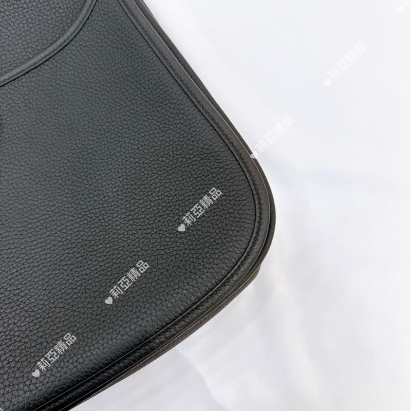 莉亞精品♡Hermes Evelyn 29 黑銀 K刻 TC皮 二手-9