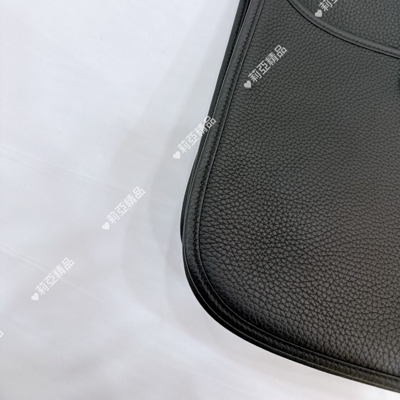 莉亞精品♡Hermes Evelyn 29 黑銀 K刻 TC皮 二手-10