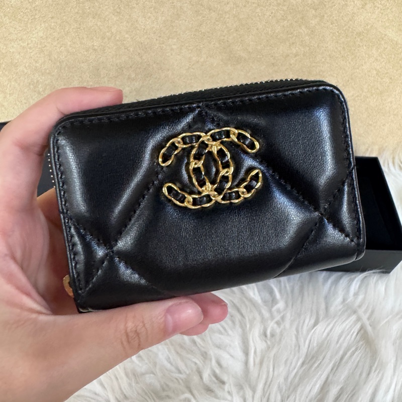 Chanel 19系列拉鏈零錢包 晶片款 閑置品-1