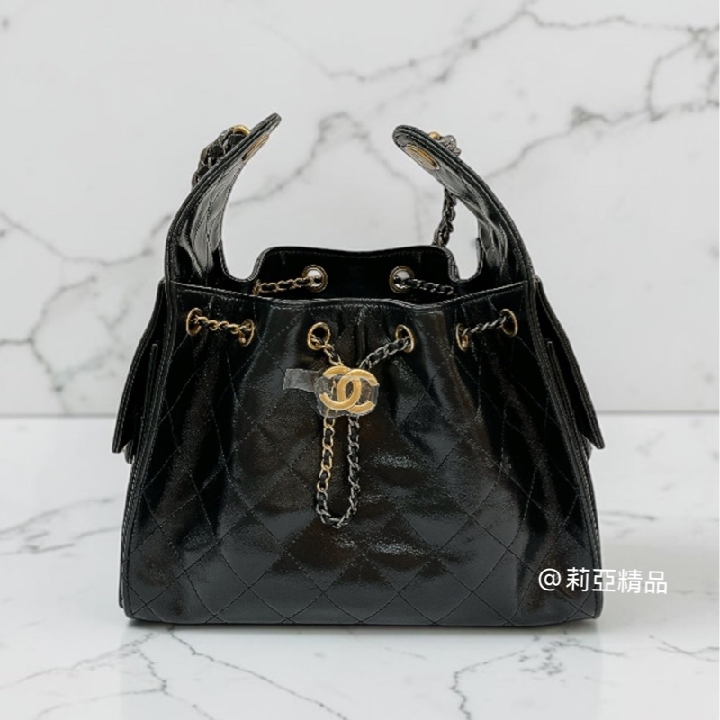 莉亞精品♡Chanel AS5293 25bag 亮面折紋小牛皮 二手-0