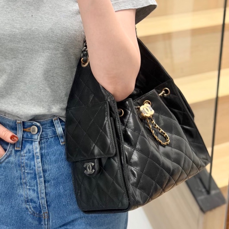 莉亞精品♡Chanel AS5293 25bag 亮面折紋小牛皮 二手-2