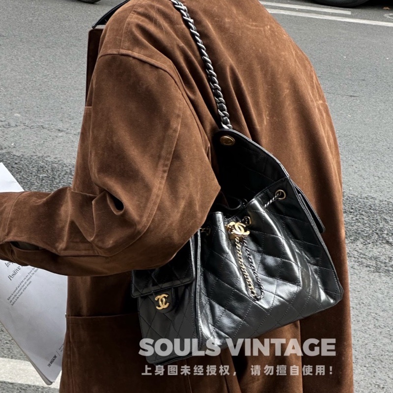 莉亞精品♡Chanel AS5293 25bag 亮面折紋小牛皮 二手-3