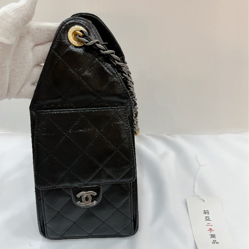 莉亞精品♡Chanel AS5293 25bag 亮面折紋小牛皮 二手-6