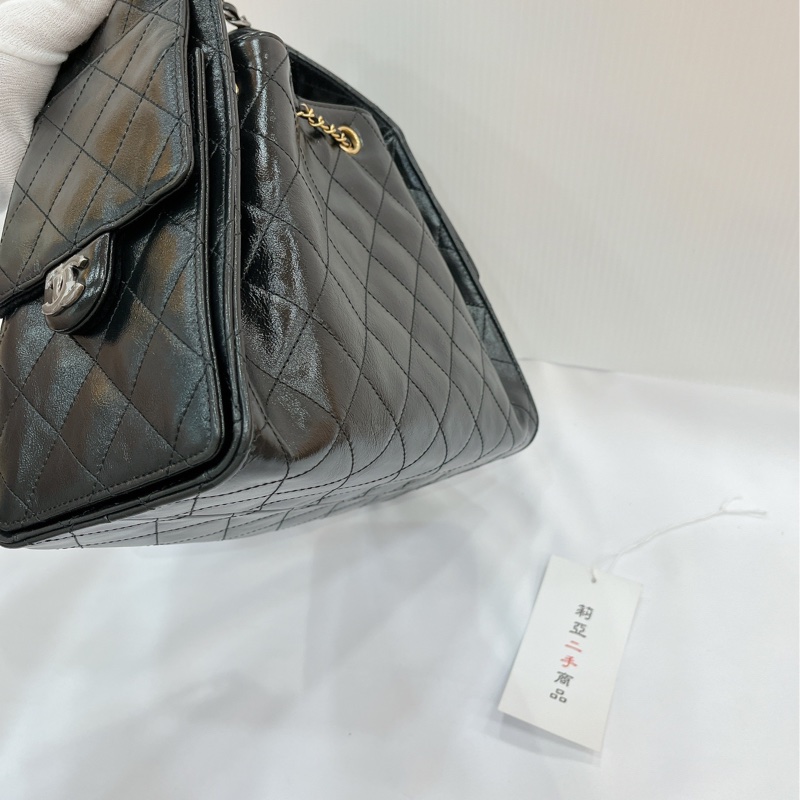 莉亞精品♡Chanel AS5293 25bag 亮面折紋小牛皮 二手-11