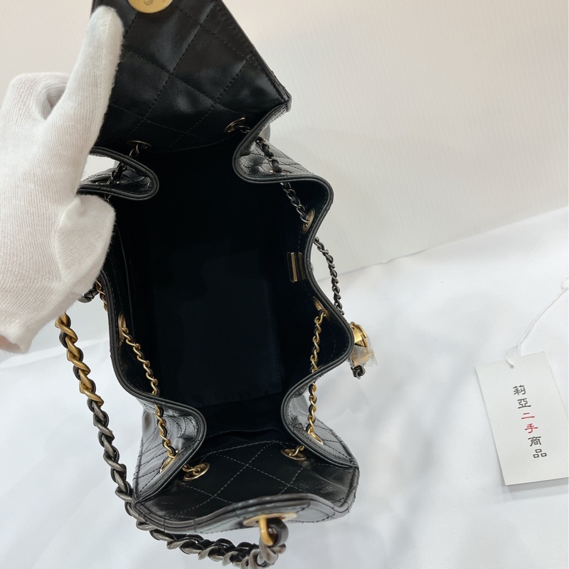 莉亞精品♡Chanel AS5293 25bag 亮面折紋小牛皮 二手-15